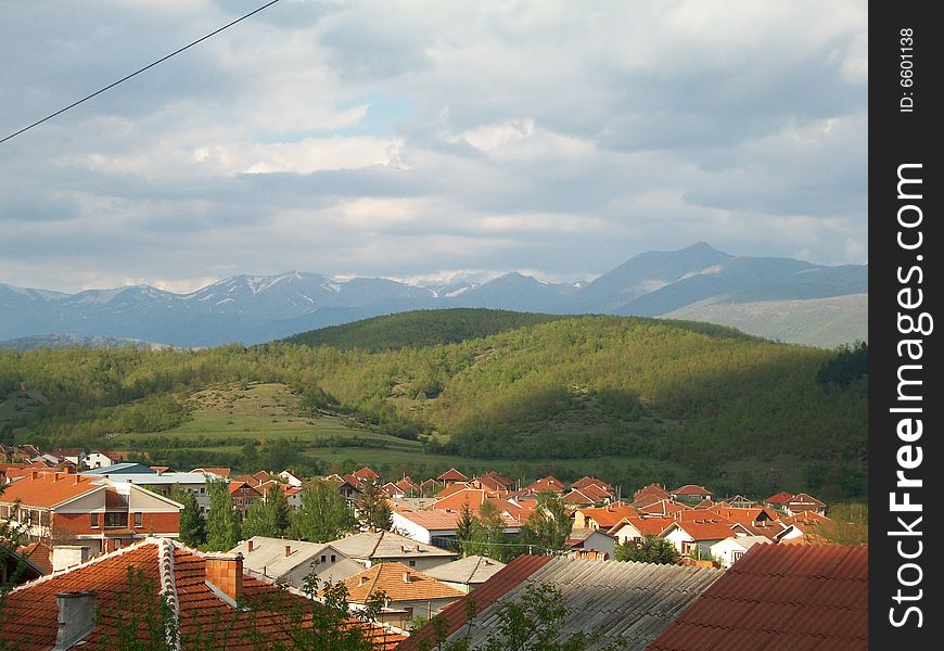 Panorama picture of macedonian town Makedonski Brod. Panorama picture of macedonian town Makedonski Brod.
