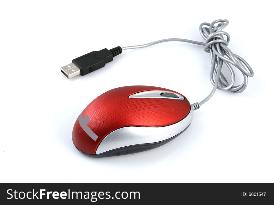 Red Mouse for Computer isolated from background