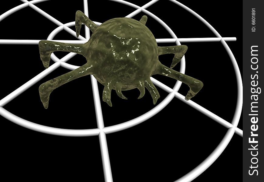 Rendered image of the 3d model of spider. Rendered image of the 3d model of spider