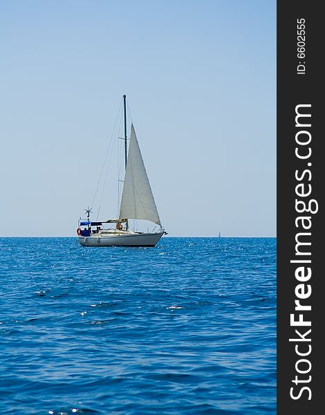 Sailboat on black sea - Crimea, Ukraine