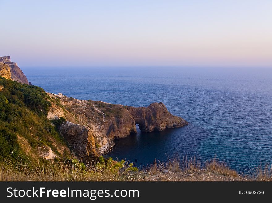 A natural rock arch in Crimea