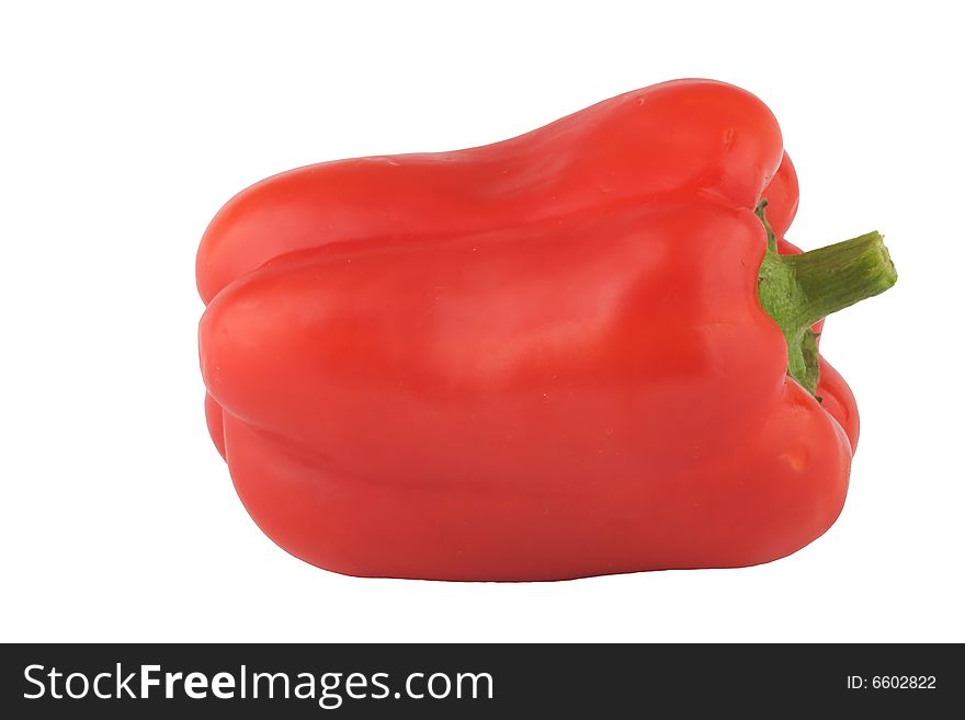 Big red sweet pepper isolated on white. Big red sweet pepper isolated on white