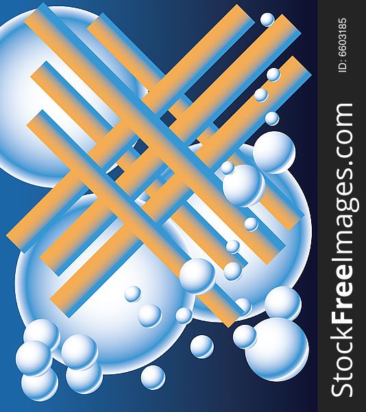 Bubbles and Intersecting Shapes are Featured in an Abstract Background Illustration. Bubbles and Intersecting Shapes are Featured in an Abstract Background Illustration.