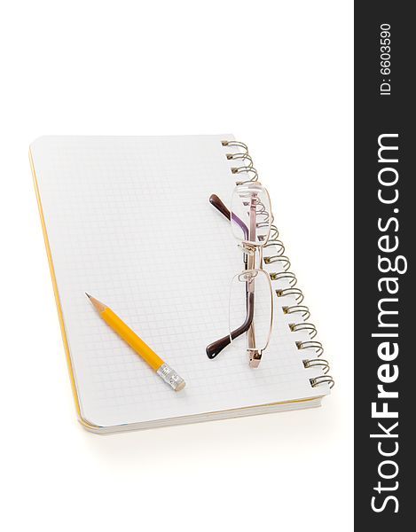 Spiral notepad isolated on a white background