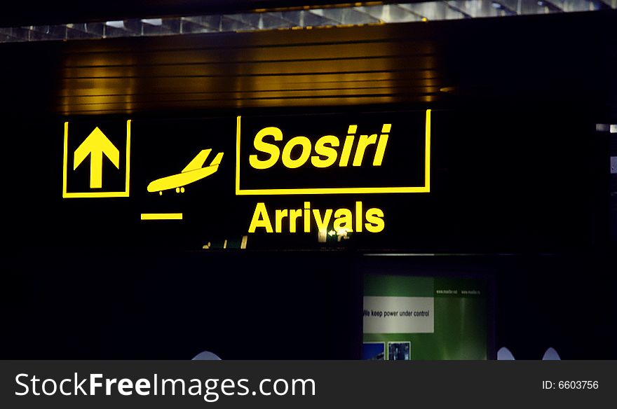 This image represents signage in airport