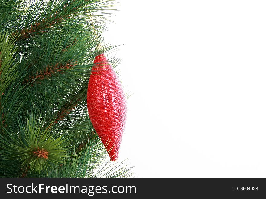 Christmas tree with red decoration