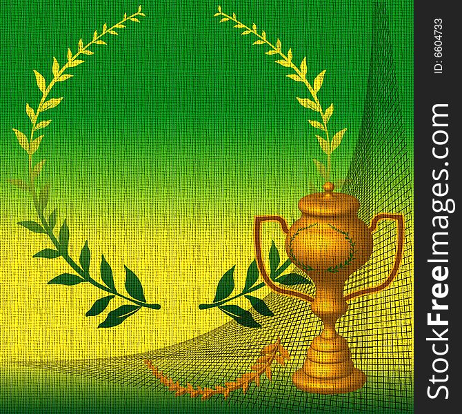 Olive branches and cup