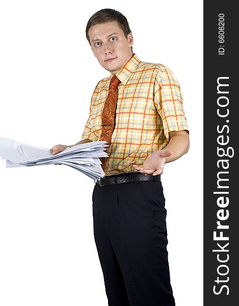 Young, elegant European businessman, wearing suit, shirt and tie. Smiling friendly. Holding documents. Young, elegant European businessman, wearing suit, shirt and tie. Smiling friendly. Holding documents.