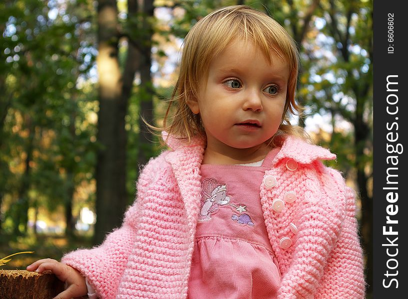 Autumn portrait of  little girl