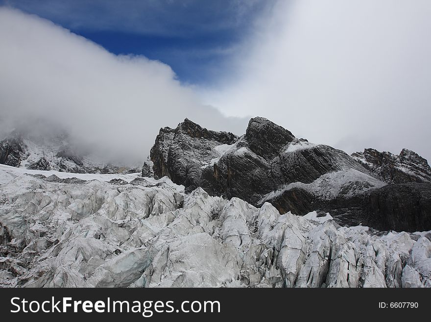 Yulong snow mountain shot in Yunnan, China