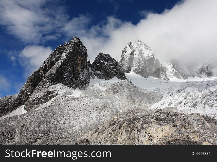 Yulong snow mountain shot in Yunnan, China