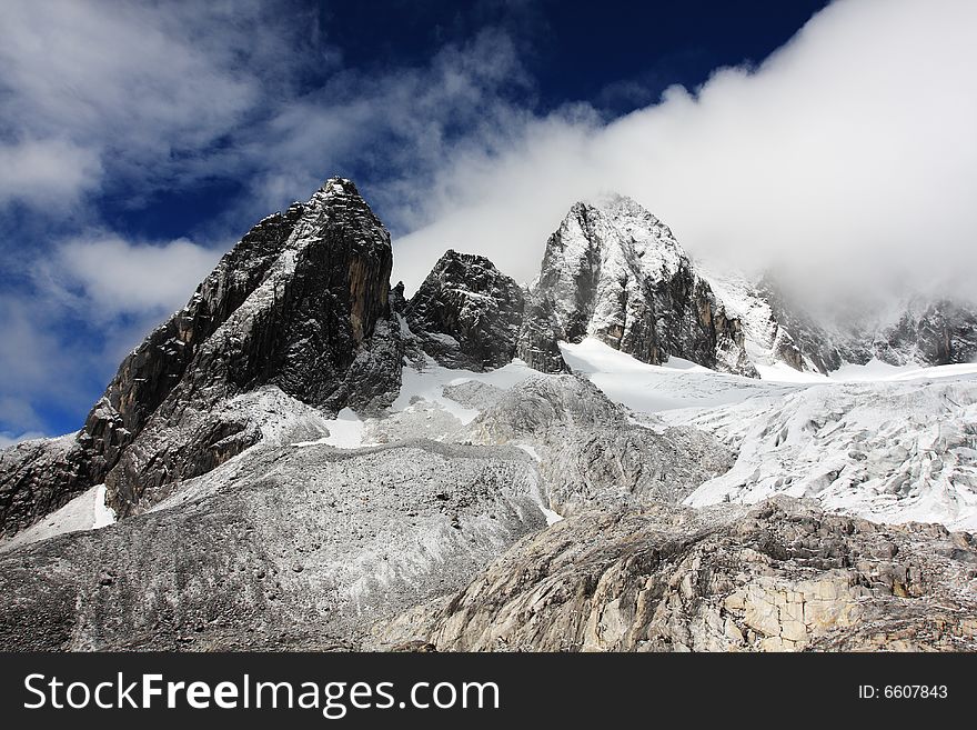 Yulong snow mountain shot in Yunnan, China