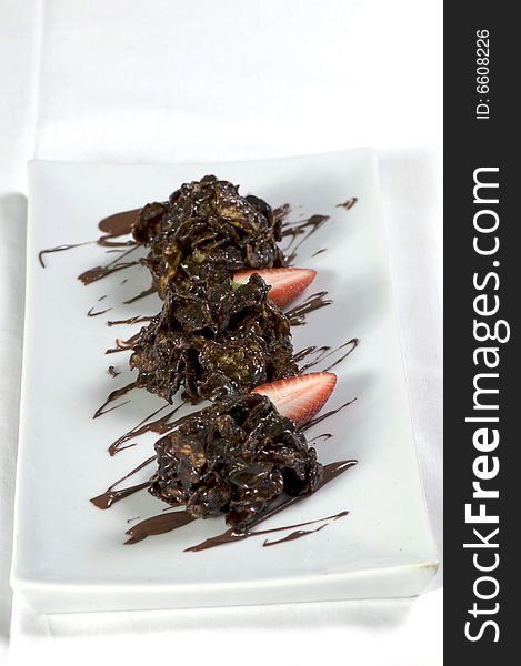 Chocolate corn flake crunches