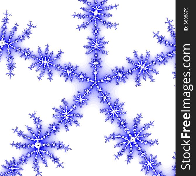 Blue snowflake like star over white background. Blue snowflake like star over white background