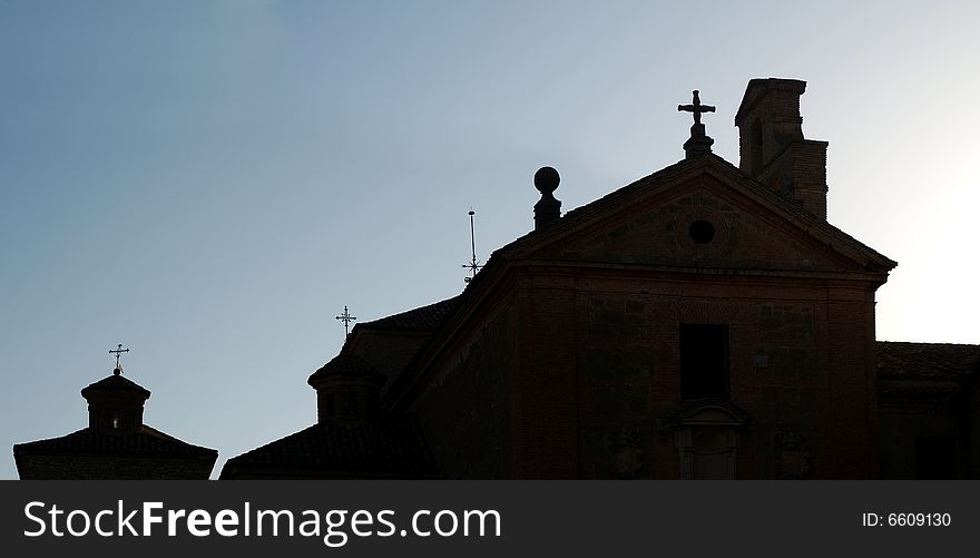 Typical silhouette of a Carmelite convent of the sixteenth century in Europe