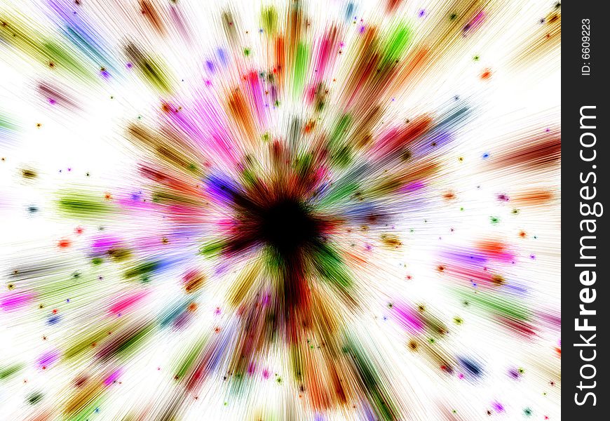 Lots Of Colorful Particles Emission