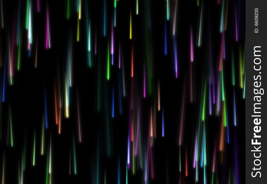 Lots of colorful particles falling in black background