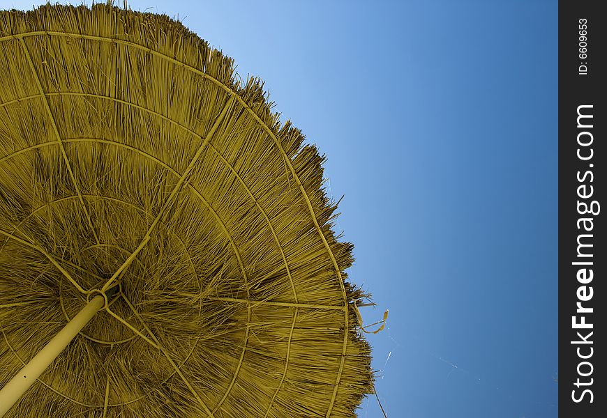 Under a Palapa in Tunisia.