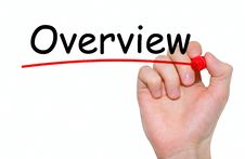 Hand Writing Overview With Red Marker On Transparent Wipe Board, Business Concept Stock Image Hand Writing Overview With Red Marker On Transparent Wipe Board, Business Concept Stock Image