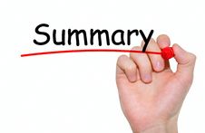 Hand Writing Summary With Red Marker On Transparent Wipe Board. Royalty Free Stock Images Hand Writing Summary With Red Marker On Transparent Wipe Board. Royalty Free Stock Images