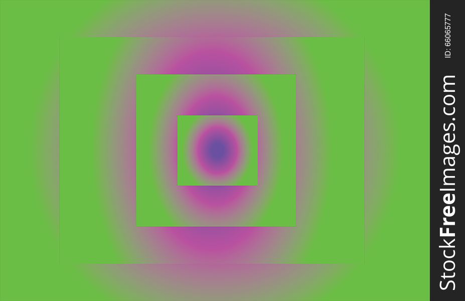 Optical illusion pattern of squares with green and purple