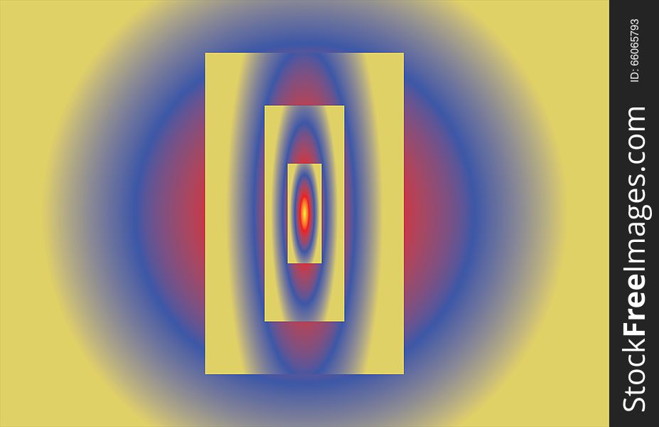 Abstract image with a model red yellow blue colors that produce an optical illusion. Abstract image with a model red yellow blue colors that produce an optical illusion