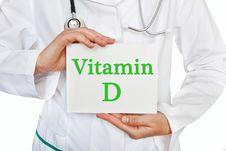 Vitamin D Written On A Card In Doctors Hands Stock Photos Vitamin D Written On A Card In Doctors Hands Stock Photos