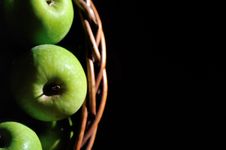 Basket Of Green Apples 2 Stock Image