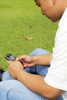 The Man Using Cell Phone Stock Photos The Man Using Cell Phone Stock Photos