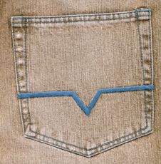 Grey Jean Pocket Royalty Free Stock Photo