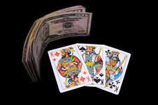 Playing Cards And Money Royalty Free Stock Image Playing Cards And Money Royalty Free Stock Image