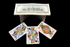 House From Money And Playing Cards Stock Image House From Money And Playing Cards Stock Image