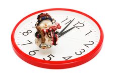 Toy Snowball And Clock Royalty Free Stock Photos Toy Snowball And Clock Royalty Free Stock Photos