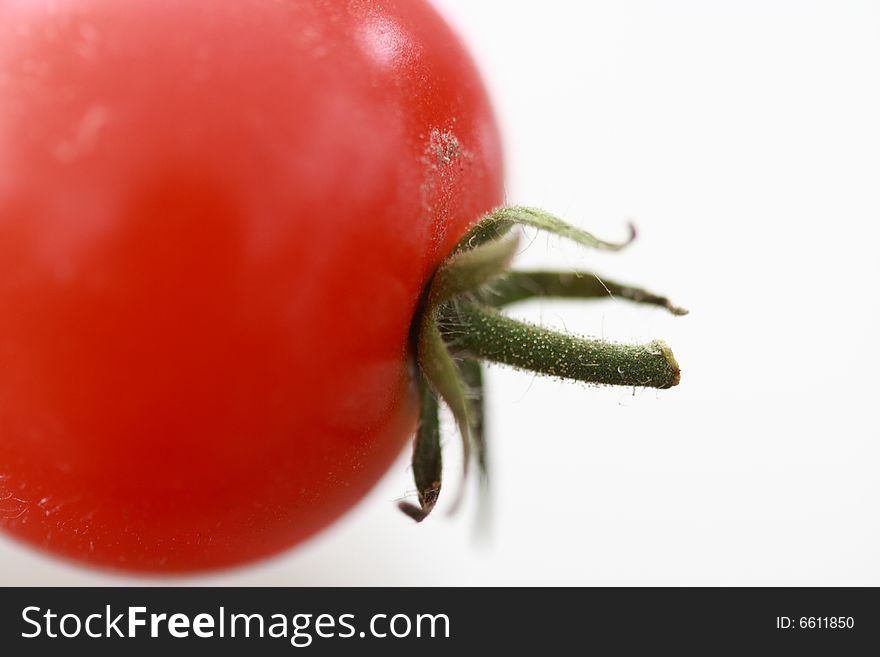 A cherry tomato macro shot