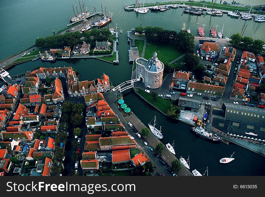 Dutch Town By The See From The Air