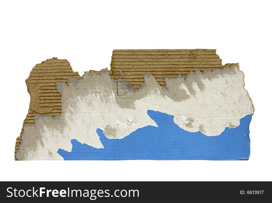 Torn piece of cardboard with clipping path