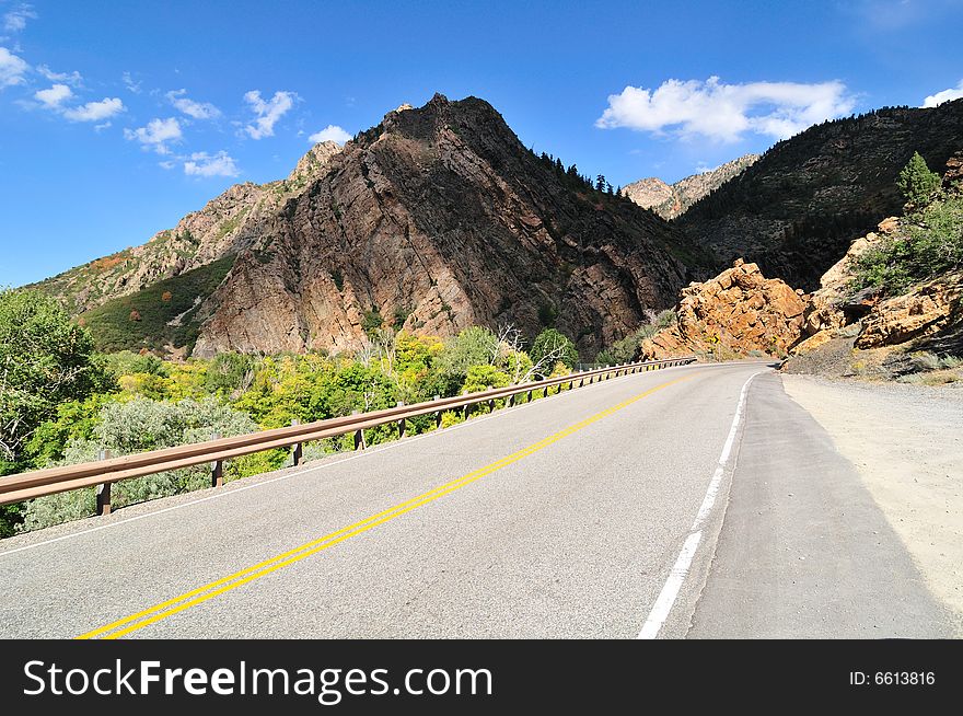 Highway leads to the Big Cottonwood Canyon, Utah. Highway leads to the Big Cottonwood Canyon, Utah