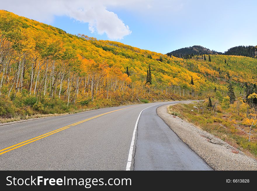 Highway leads to the Big Cottonwood Canyon, Utah. Highway leads to the Big Cottonwood Canyon, Utah