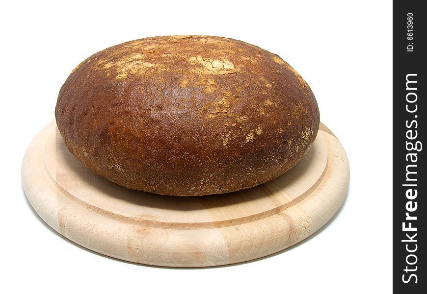 Fresh Round Bread On White Background