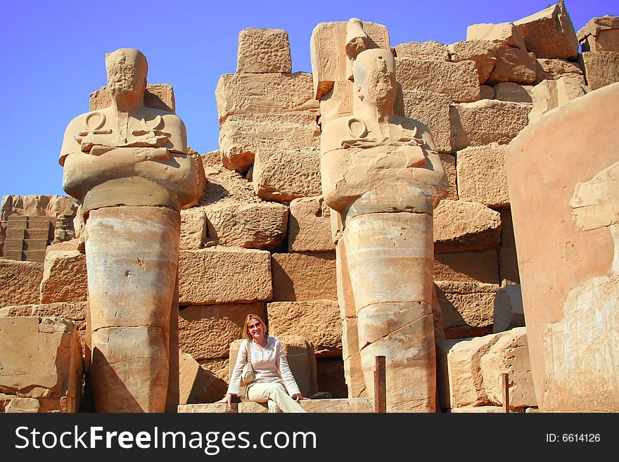 Egyptian Luxor Temple - fabulous touristic place. Egyptian Luxor Temple - fabulous touristic place