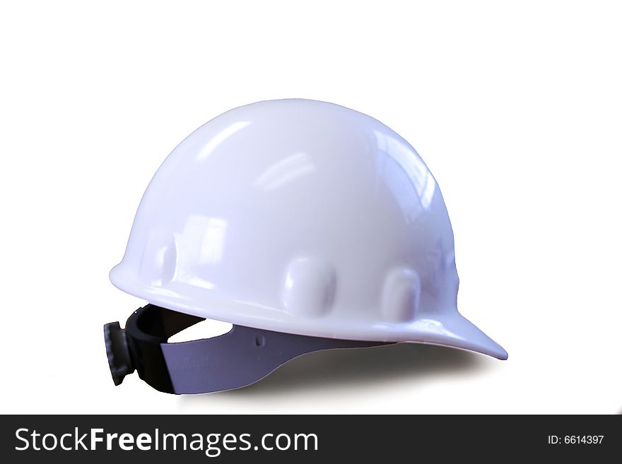 White hardhat isolated with white background