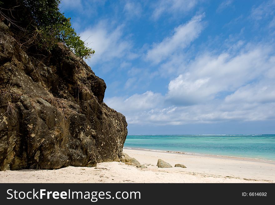 Photo of a beautiful beach in the sun. Photo of a beautiful beach in the sun