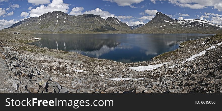 Leirvatnet lake in sumeer, Norway, Jotunheimen national park. Leirvatnet lake in sumeer, Norway, Jotunheimen national park