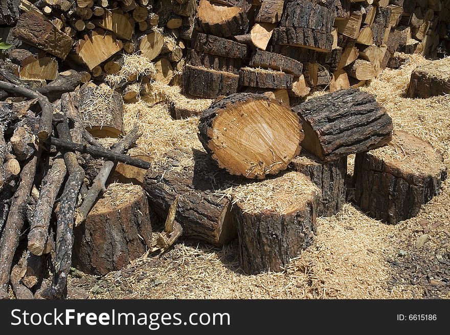 Photo of wood for heating. Photo of wood for heating