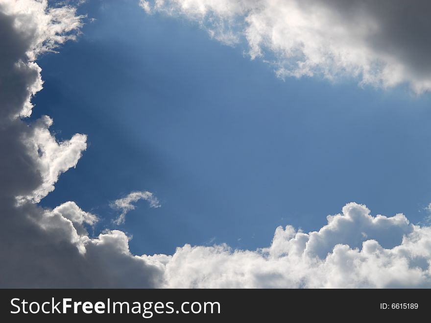 Cloudy and blue sky good for background