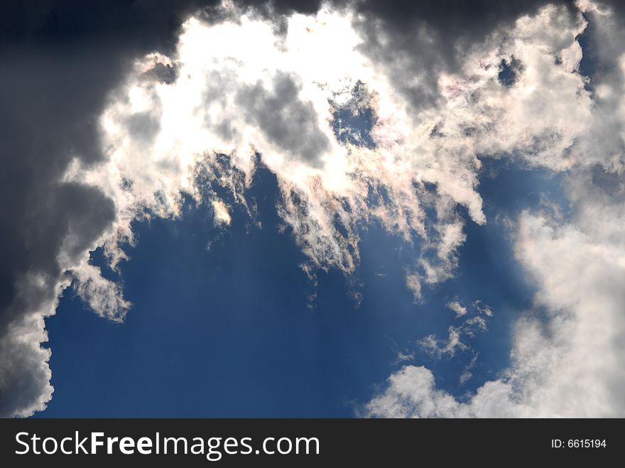 Cloudy and blue sky good for background