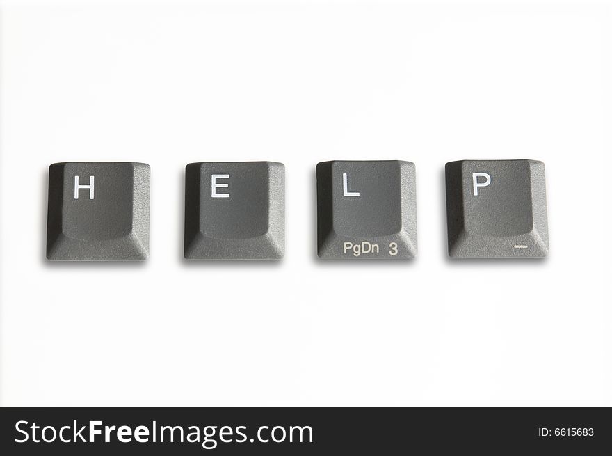 Four computer keys isolated on white with clipping path. Four computer keys isolated on white with clipping path