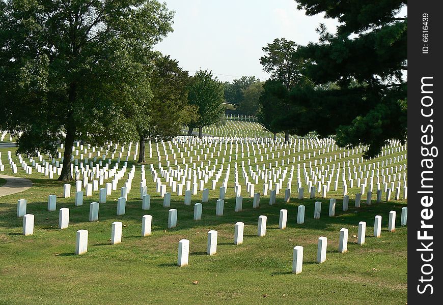 The Nashville National Cemetery has 33,258 internments for soldiers there on the 65.5 acre area.  It is currently in a closed status.  It is very humbling to be there among all of the honored soldiers.