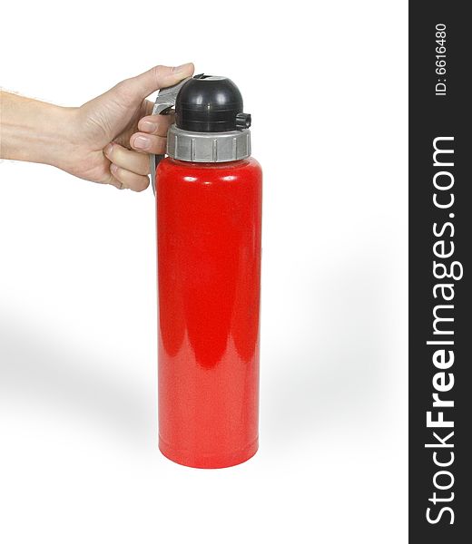 The fire extinguisher isolated on a white background