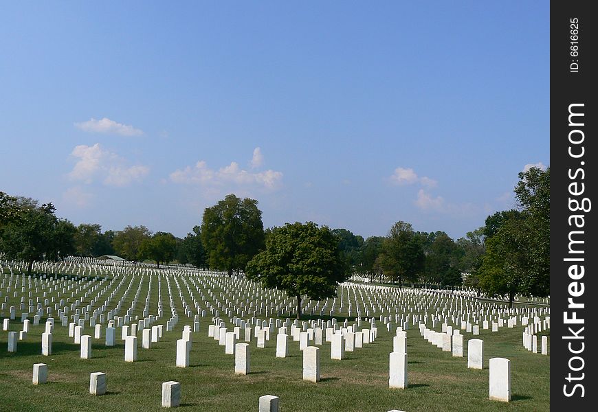 The Nashville National Cemetery has 33,258 internments for soldiers there on the 65.5 acre area.  It is currently in a closed status.  It is very humbling to be there among all of the honored soldiers.